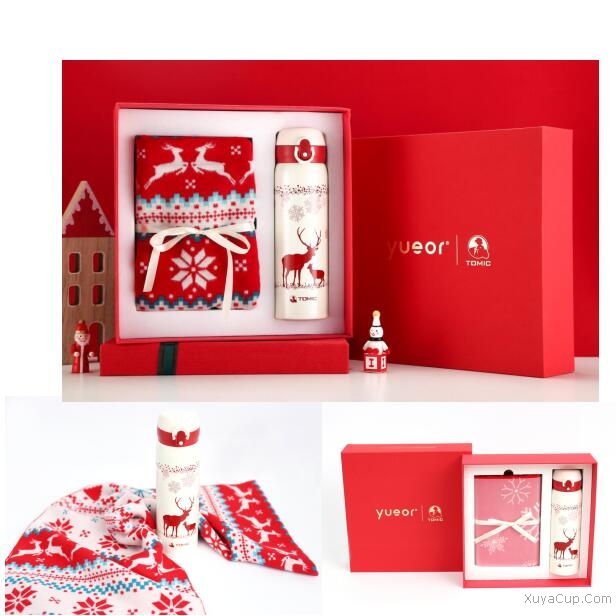 圍巾雙層不銹鋼保溫杯套裝（麋鹿款）1BBS66021